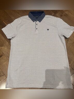 NEXT DIRECT • Men's Striped Polo Shirt with Contrast Collar - NWOT